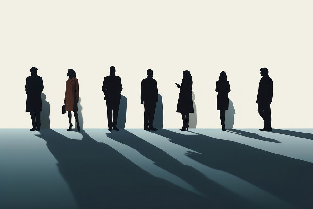 People silhouette walking shadow. AI generated Image by rawpixel.