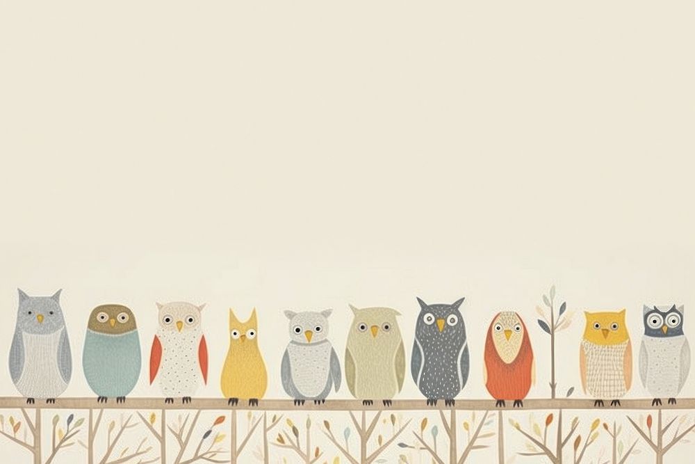 Owls drawing animal mammal. AI generated Image by rawpixel.