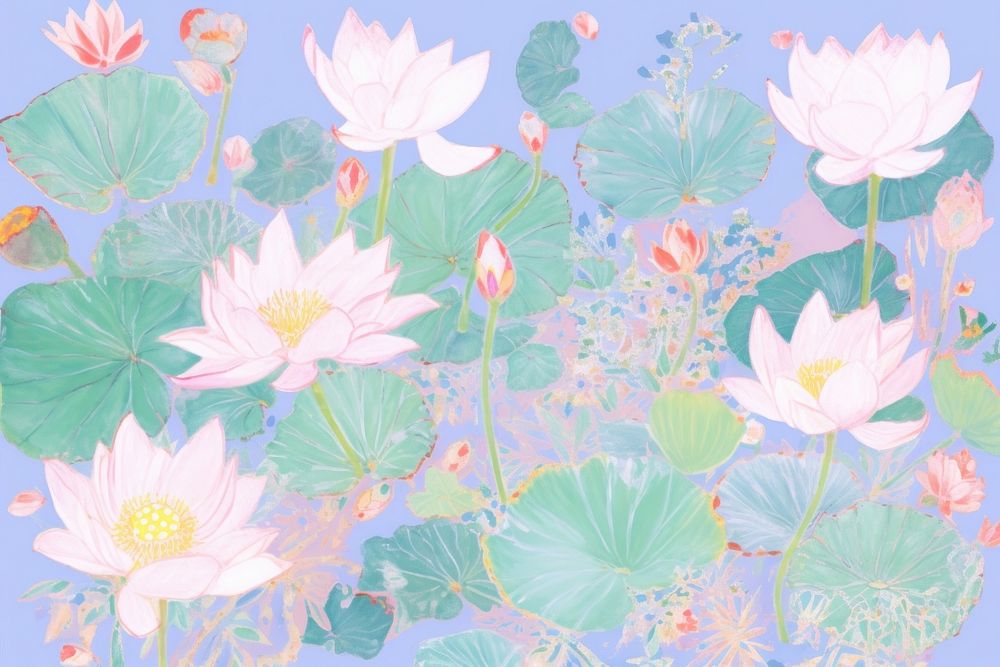 Lotus outdoors pattern flower. AI generated Image by rawpixel.