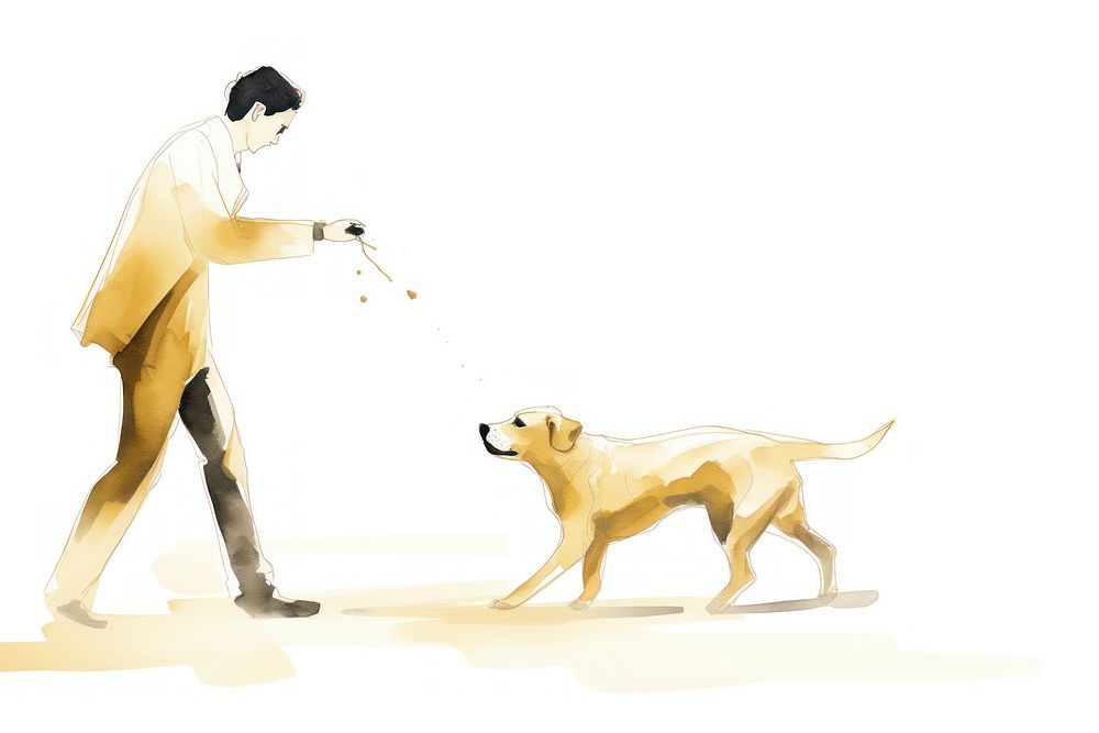 Man playing with dog animal mammal pet. AI generated Image by rawpixel.