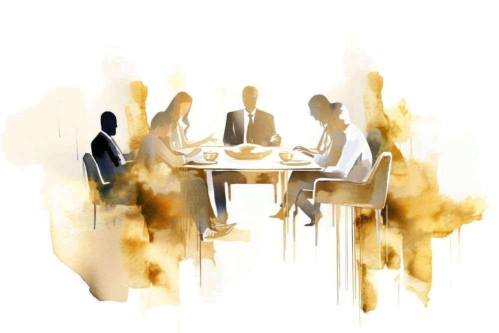 Business people having a meeting conversation table adult. AI generated Image by rawpixel.