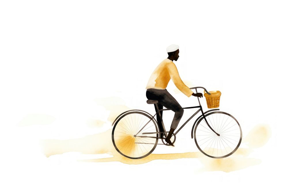 Black man riding a bike bicycle vehicle cycling. AI generated Image by rawpixel.