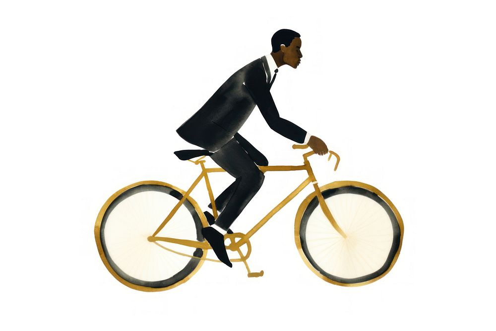 Black man riding a bike bicycle vehicle cycling. 