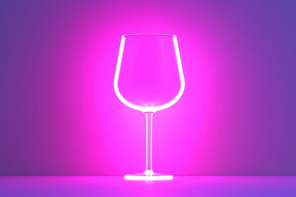 Pastel neon wine glass purple light drink. AI generated Image by rawpixel.
