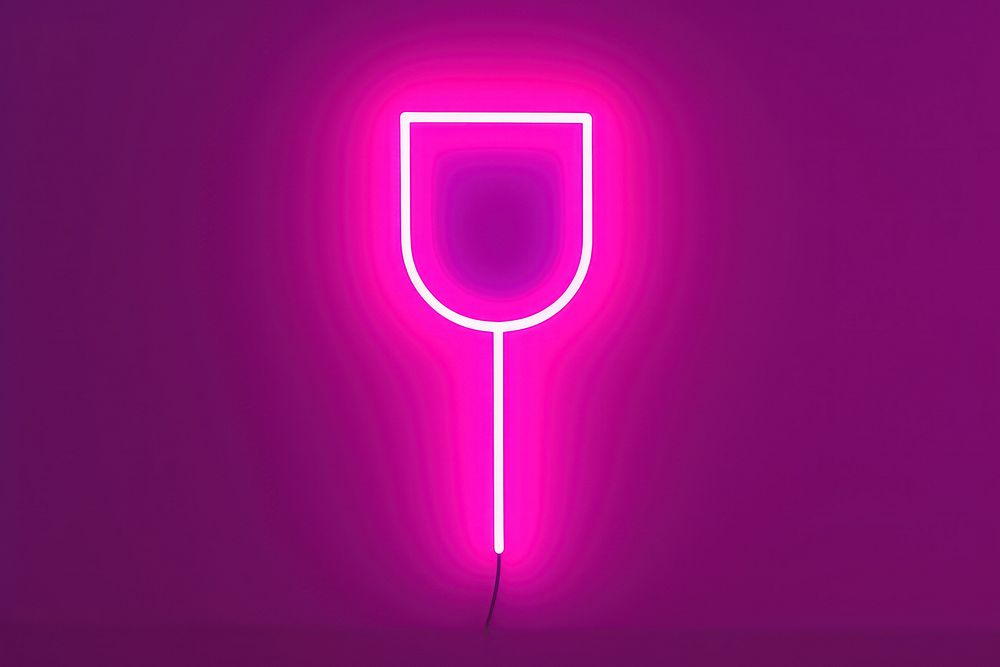 Pastel neon wine glass light purple illuminated. AI generated Image by rawpixel.