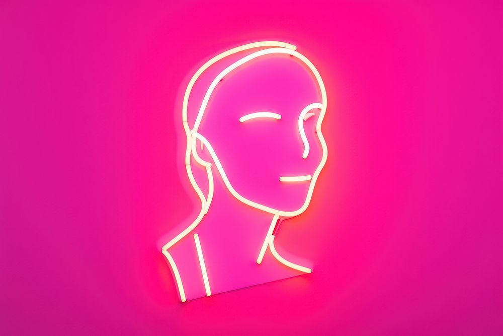 Pastel neon woman light representation illuminated. AI generated Image by rawpixel.