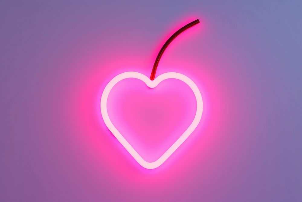 Pastel neon cherry icon light illuminated creativity. AI generated Image by rawpixel.