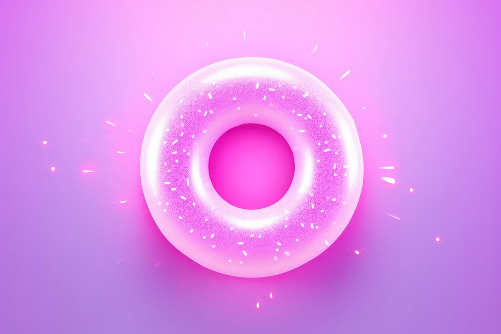 Pastel neon donut purple confectionery illuminated. AI generated Image by rawpixel.