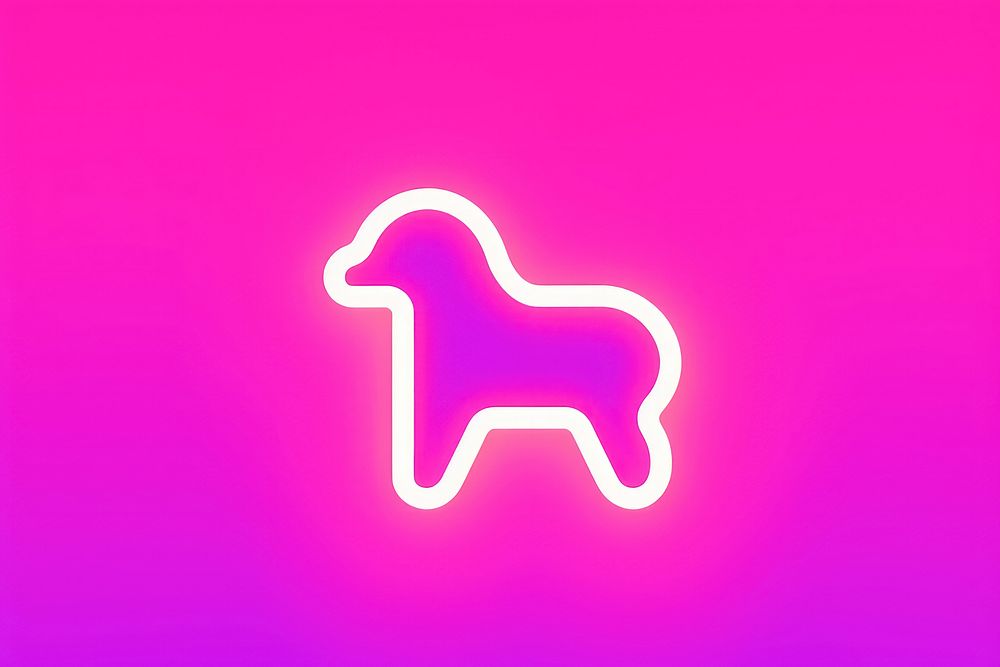 Pastel neon dog walking light illuminated livestock. AI generated Image by rawpixel.