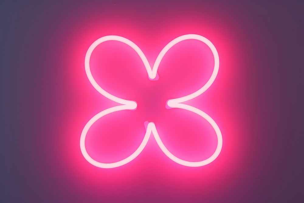 Pastel neon flower light sign illuminated. AI generated Image by rawpixel.