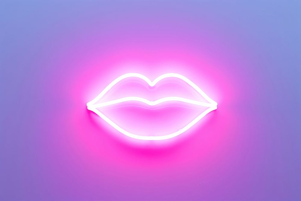 Pastel neon lip purple light sign. AI generated Image by rawpixel.