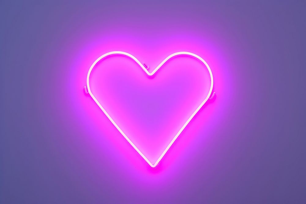 Pastel neon mini heart light purple line. AI generated Image by rawpixel.