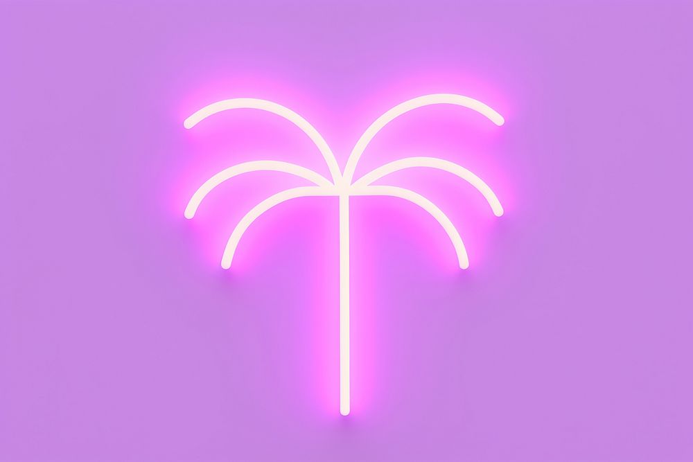 Pastel neon palm tree purple symbol light. AI generated Image by rawpixel.