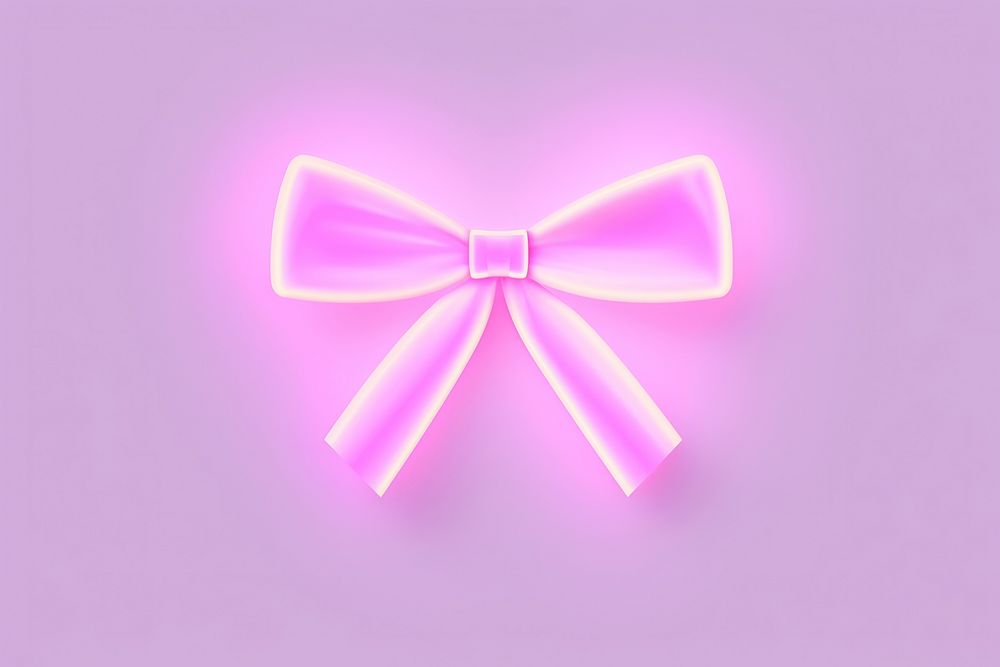 Pastel neon ribbon bow purple line illuminated. AI generated Image by rawpixel.