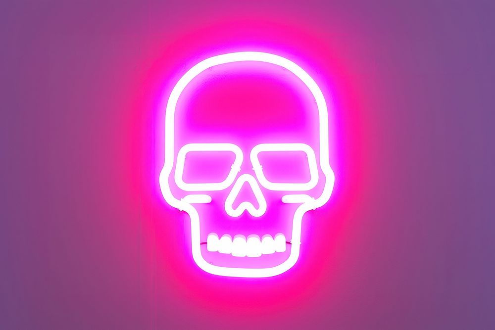 Pastel neon skull light purple | Free Photo Illustration - rawpixel