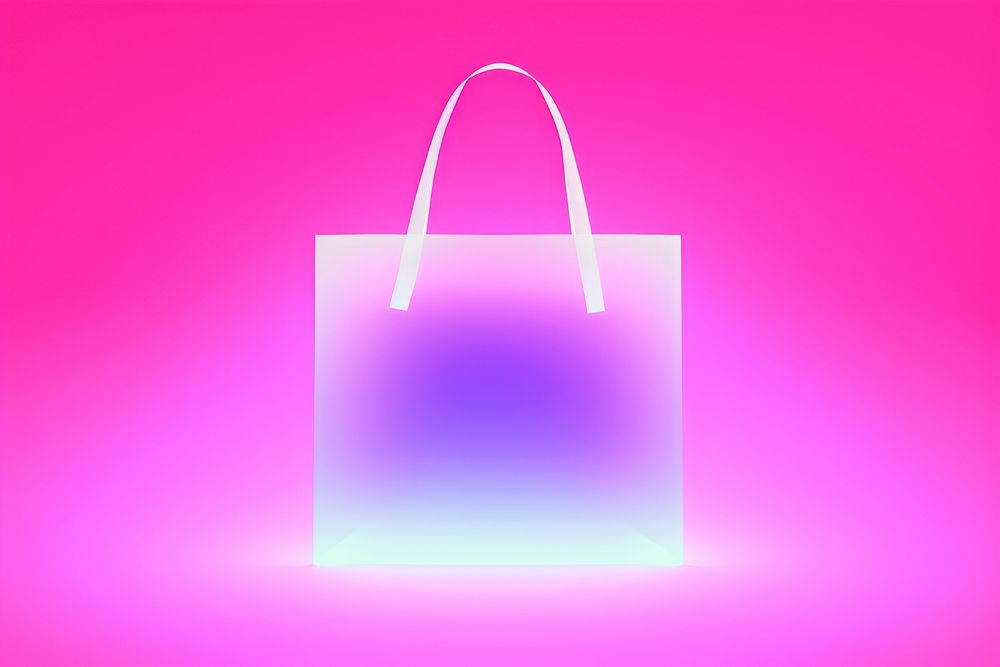 Pastel neon shopping bag handbag illuminated accessories. AI generated Image by rawpixel.