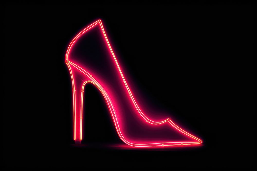 Pastel neon high heel shoe light footwear line. AI generated Image by rawpixel.