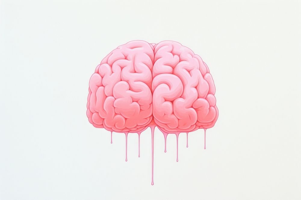 Pink brain art creativity outdoors. AI generated Image by rawpixel.