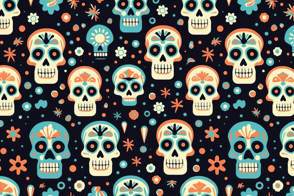 Skull pattern backgrounds art. AI generated Image by rawpixel.