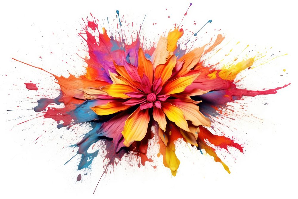 Flower painting pattern dahlia. AI generated Image by rawpixel.