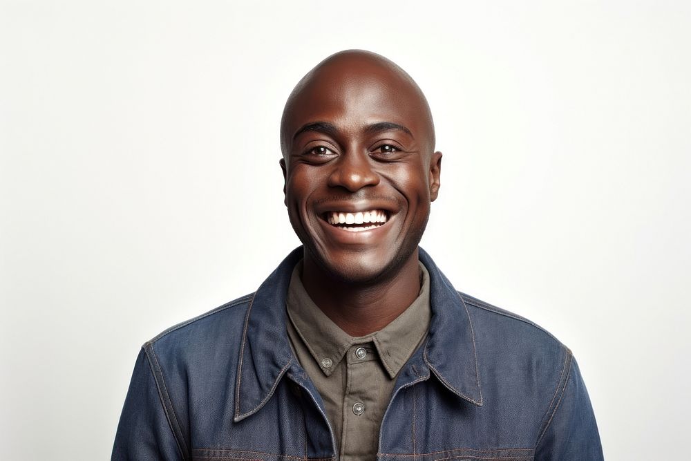 Black man portrait smile adult. AI generated Image by rawpixel.