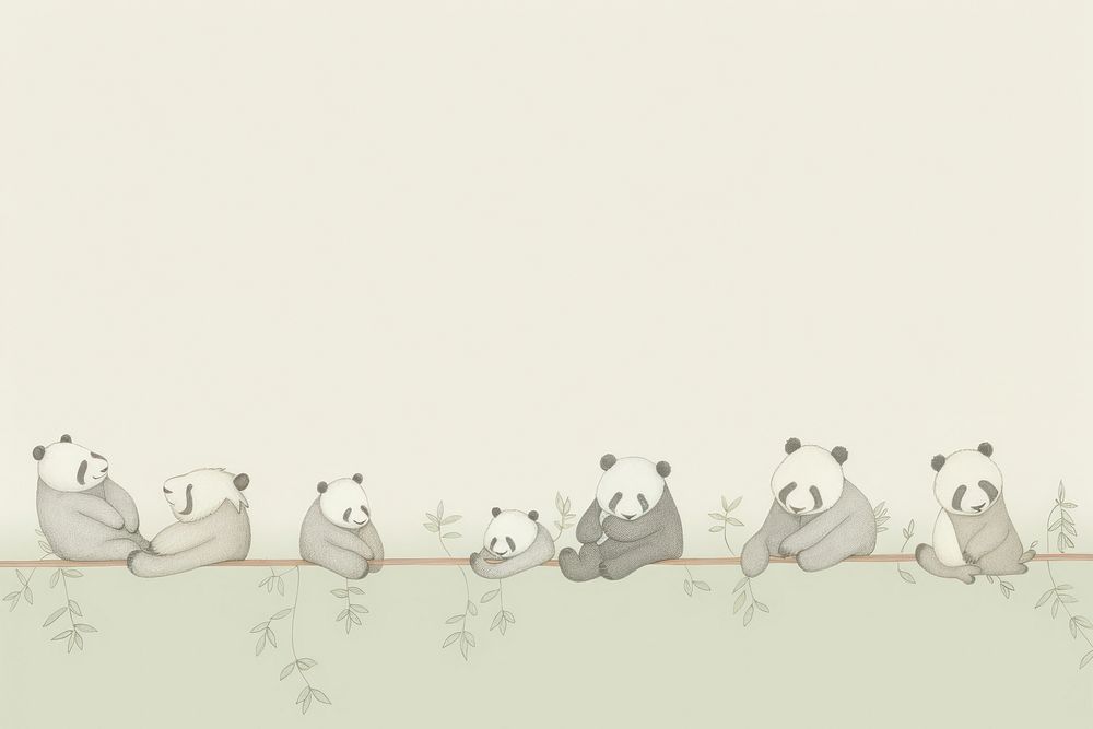 Pandas wildlife drawing animal. AI generated Image by rawpixel.