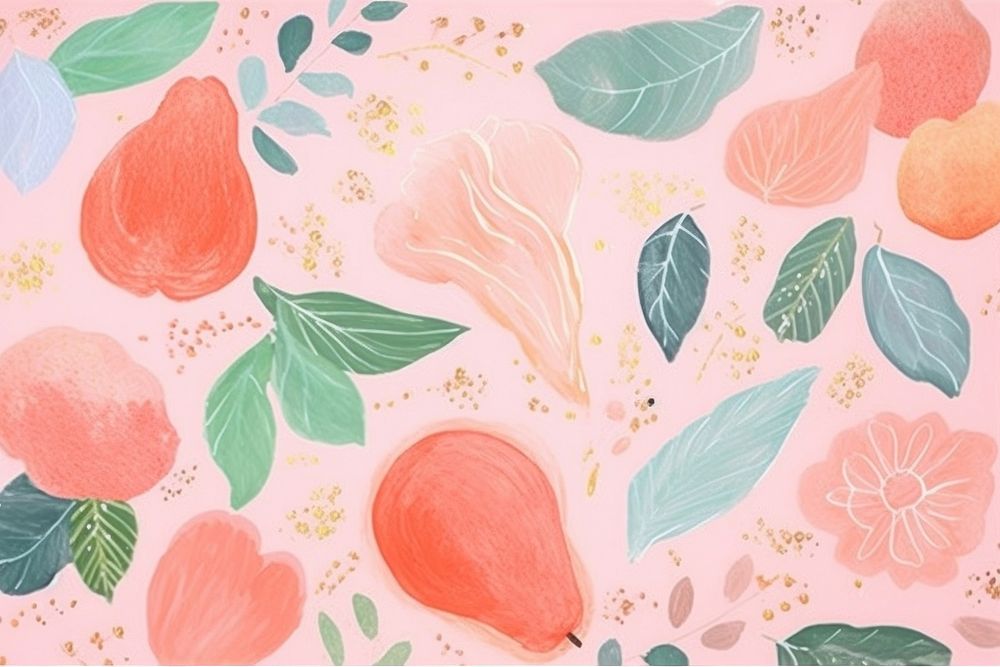 Peach art painting pattern. AI generated Image by rawpixel.