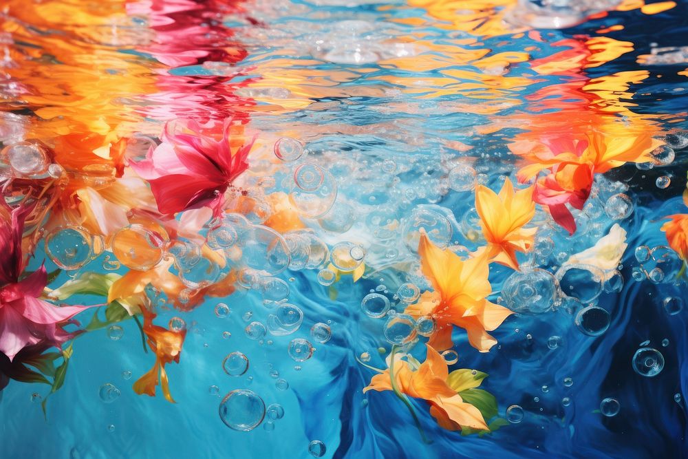 Water backgrounds outdoors flower. AI generated Image by rawpixel.