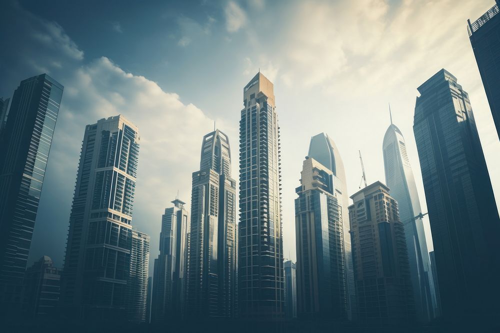City scape skyscraper cityscape building. AI generated Image by rawpixel.