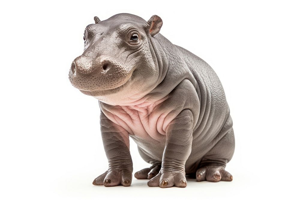 A baby hippopotamus wildlife animal mammal. AI generated Image by rawpixel.