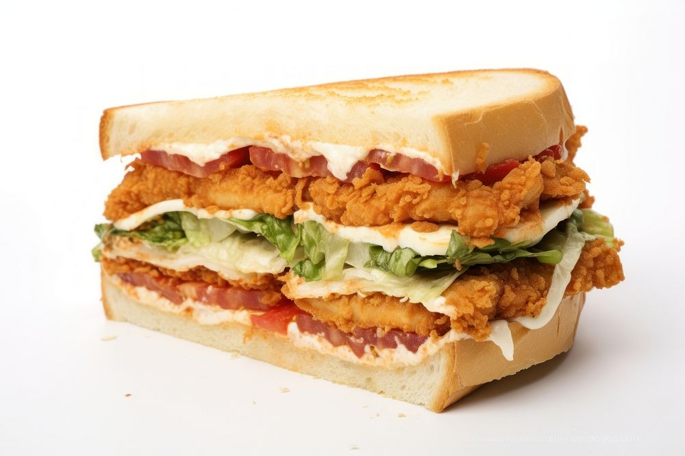 A fried sandwich food meal white background. AI generated Image by rawpixel.