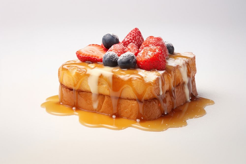 A honey toast blueberry dessert fruit. AI generated Image by rawpixel.