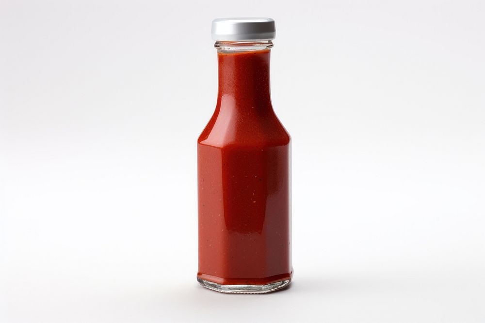 A sauce bottle ketchup food white background. AI generated Image by rawpixel.
