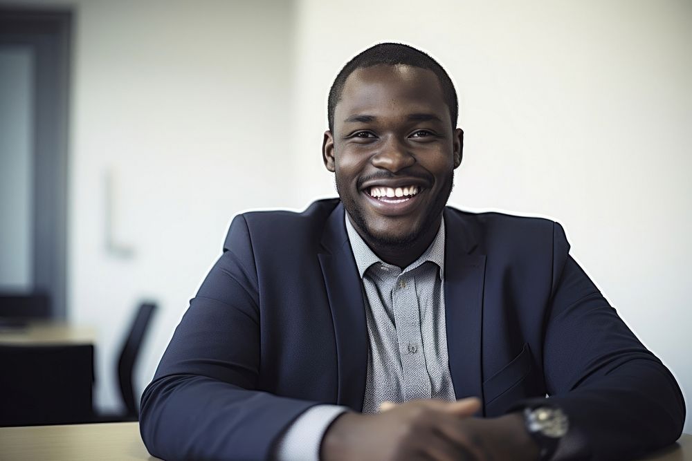African American man person adult smile. AI generated Image by rawpixel.
