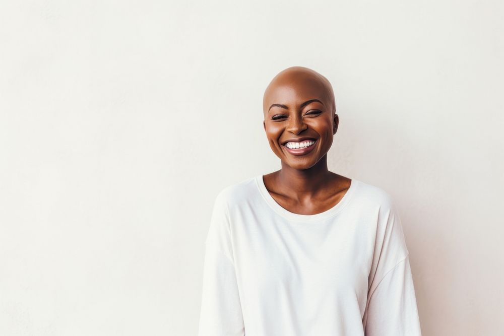 Black woman doing standing yoga smiling adult smile individuality. 