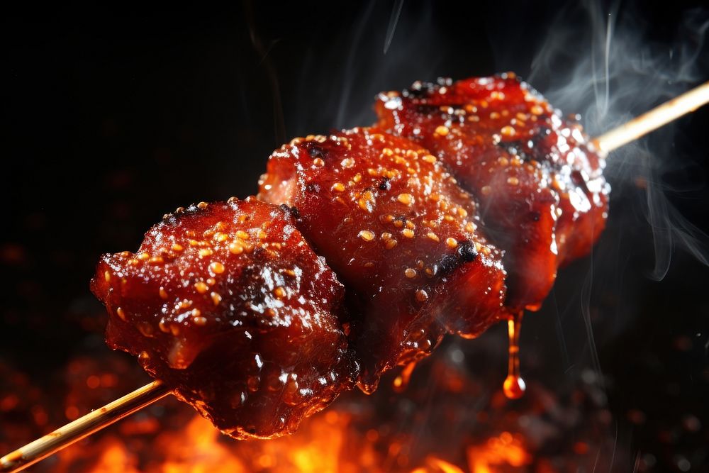 Bbq stick grilling cooking meat. AI generated Image by rawpixel.