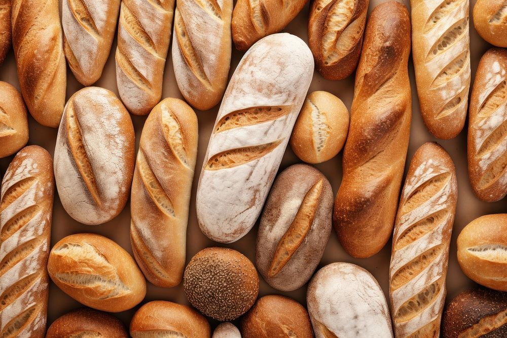 Bread backgrounds baguette food. AI generated Image by rawpixel.