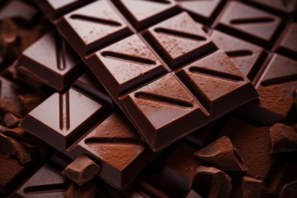 Dark chocolate bar confectionery backgrounds dessert. AI generated Image by rawpixel.