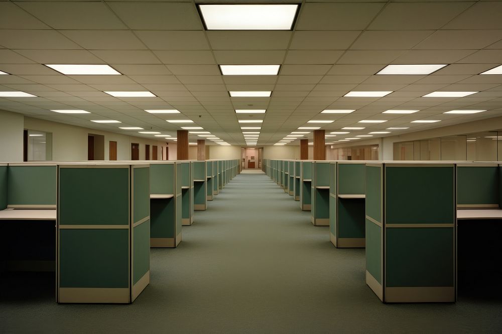Old fashion cubicles office furniture architecture. AI generated Image by rawpixel.
