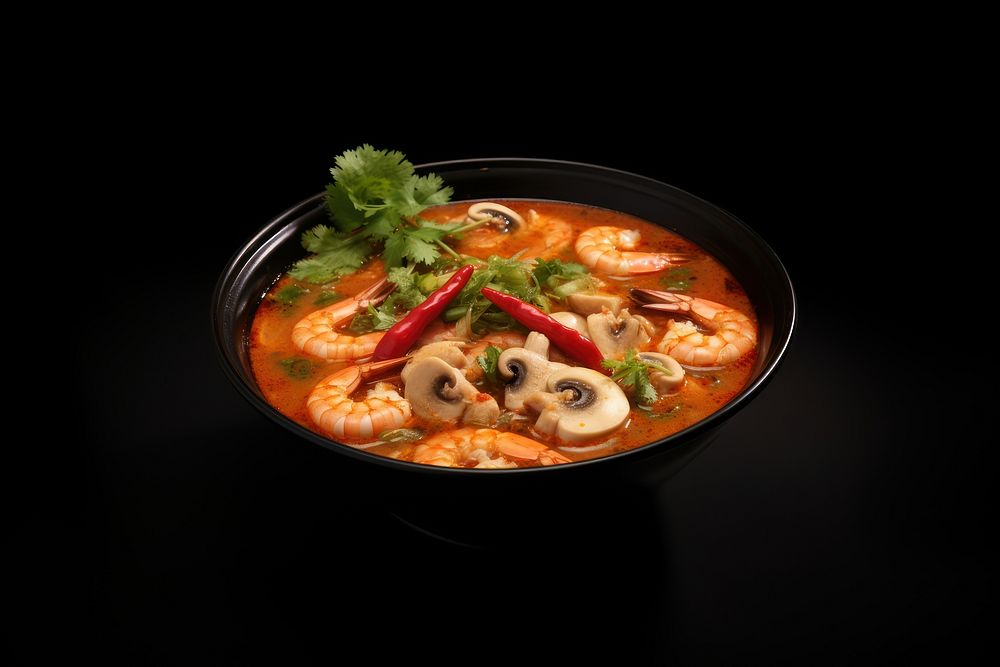 Tom Yum Goong food soup meal. AI generated Image by rawpixel.
