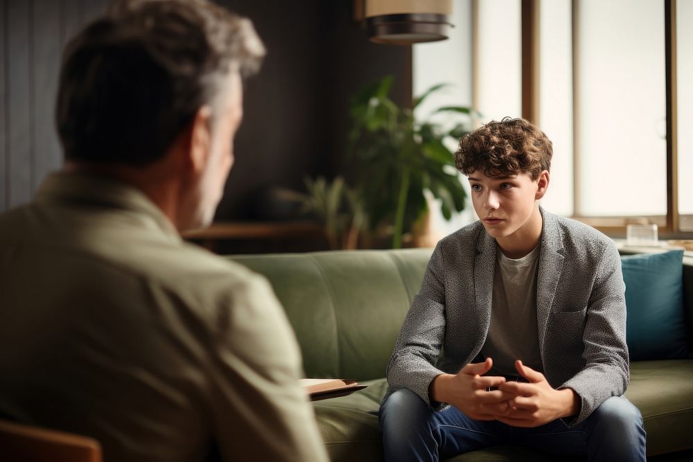 Therapist talking conversation adult teen. AI generated Image by rawpixel.