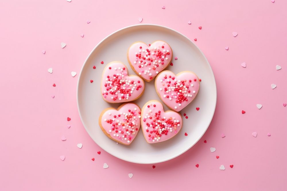 Plate sprinkles cookie icing. AI generated Image by rawpixel.