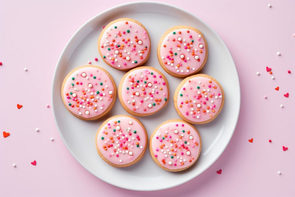 Sprinkles icing plate dessert. AI generated Image by rawpixel.