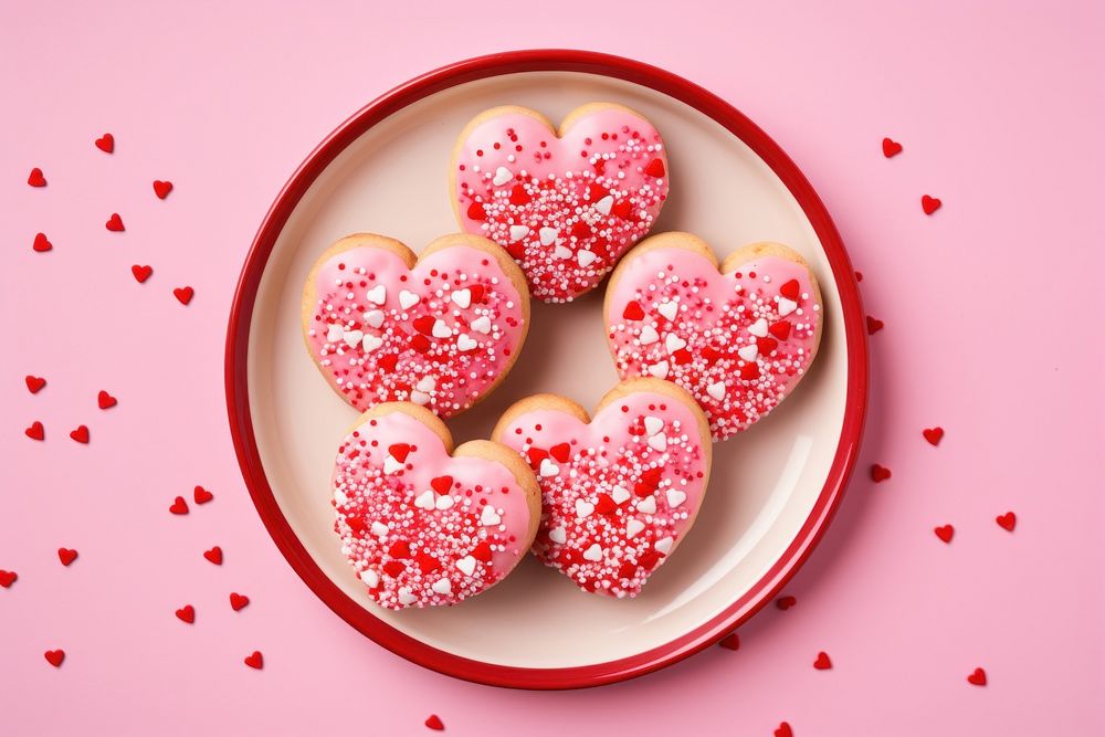 Plate sprinkles cookie icing. AI generated Image by rawpixel.