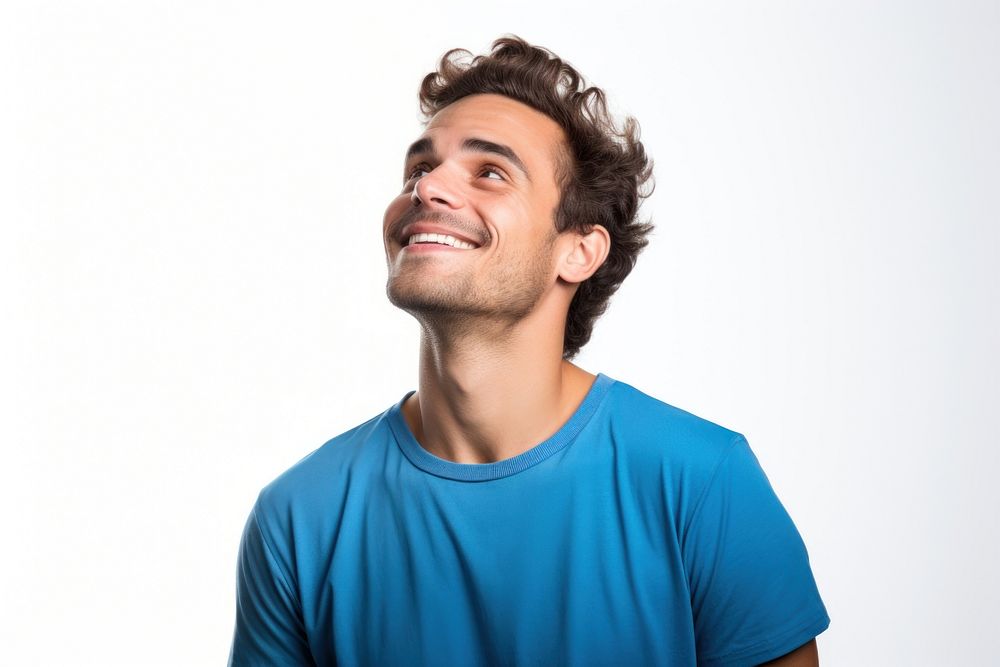 Young man t-shirt cheerful looking. AI generated Image by rawpixel.