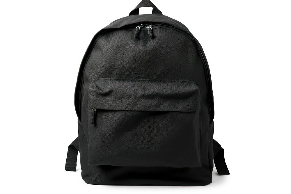 Black school bag backpack white background sweatshirt. AI generated Image by rawpixel.