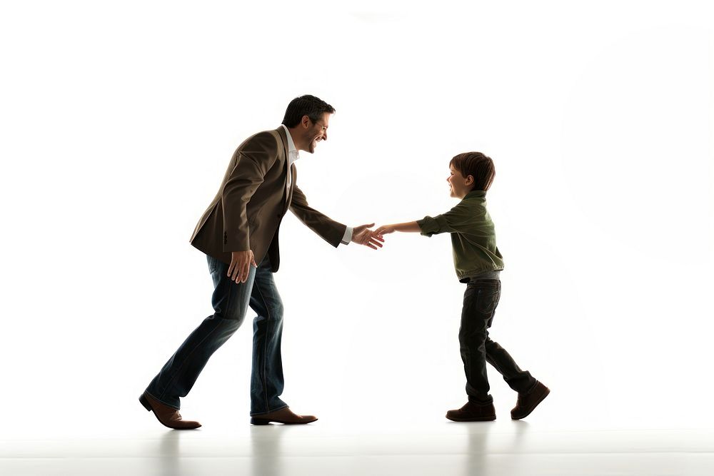 Father and son adult child white background. AI generated Image by rawpixel.