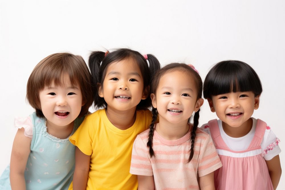 Happy asian children family smile baby. AI generated Image by rawpixel.