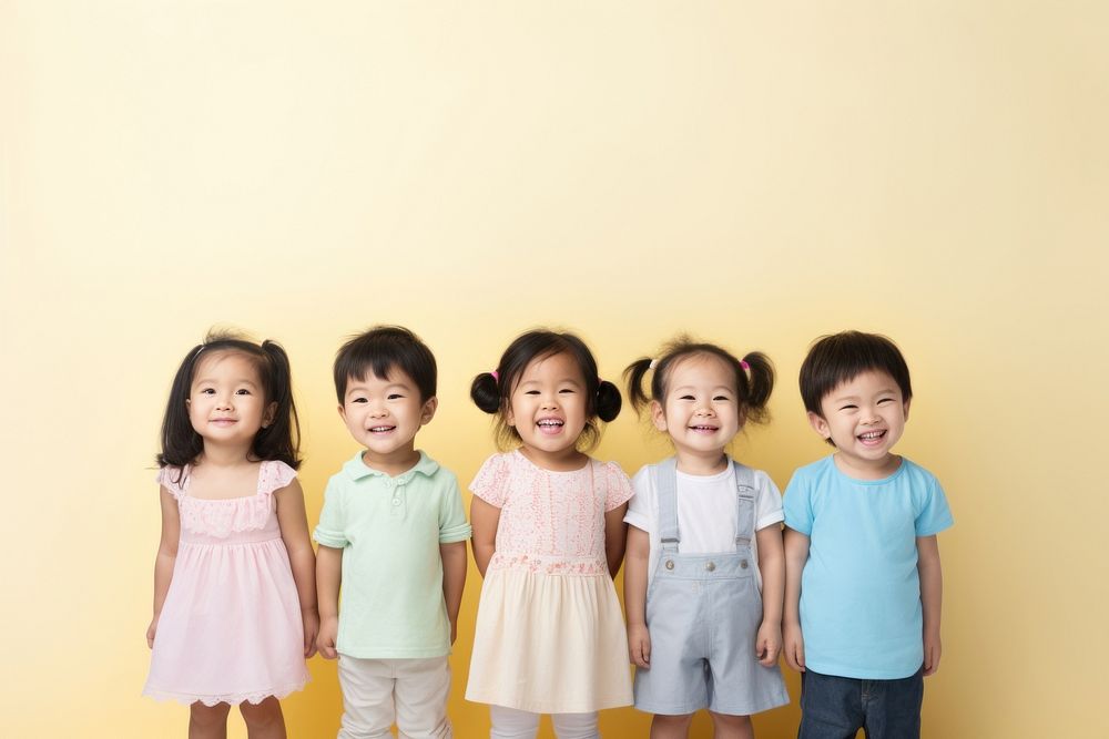 Happy asian children family togetherness friendship. AI generated Image by rawpixel.