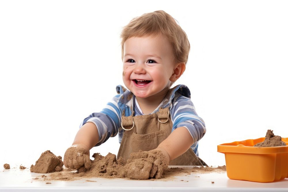 Happy british kid baby sand white background. AI generated Image by rawpixel.